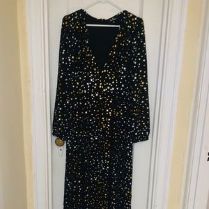 Star print evening dress